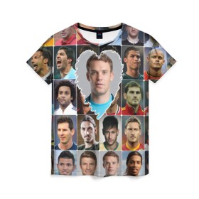 Женская футболка 3D с принтом Мануэль Нойер - лучший в Санкт-Петербурге, 100% полиэфир ( синтетическое хлопкоподобное полотно) | прямой крой, круглый вырез горловины, длина до линии бедер | Тематика изображения на принте: manuel neuer | бавария | германия | лучшие футболисты | любимый игрок | мануэль нойер | самый крутой | я люблю