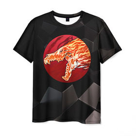 Мужская футболка 3D с принтом Howl в Санкт-Петербурге, 100% полиэфир | прямой крой, круглый вырез горловины, длина до линии бедер | awp | cs go | howl | винтовка | вой | дракон | контр | кс го | ксго | м4а4 | скин | страйк