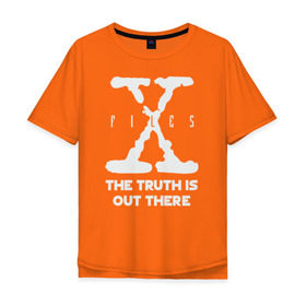 Мужская футболка хлопок Oversize с принтом X-Files в Санкт-Петербурге, 100% хлопок | свободный крой, круглый ворот, “спинка” длиннее передней части | mulder | scully | x files | малдер | материалы | нло | пришельцы | секретные | скалли
