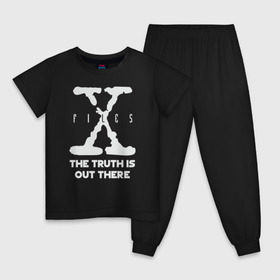 Детская пижама хлопок с принтом X-Files в Санкт-Петербурге, 100% хлопок |  брюки и футболка прямого кроя, без карманов, на брюках мягкая резинка на поясе и по низу штанин
 | Тематика изображения на принте: mulder | scully | x files | малдер | материалы | нло | пришельцы | секретные | скалли