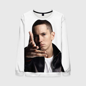 Мужской свитшот 3D с принтом Eminem в Санкт-Петербурге, 100% полиэстер с мягким внутренним слоем | круглый вырез горловины, мягкая резинка на манжетах и поясе, свободная посадка по фигуре | eminem | music | rap | usa | музыка | рэп | сша | эминем