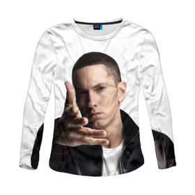 Женский лонгслив 3D с принтом Eminem в Санкт-Петербурге, 100% полиэстер | длинные рукава, круглый вырез горловины, полуприлегающий силуэт | eminem | music | rap | usa | музыка | рэп | сша | эминем