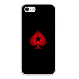 Чехол для iPhone 5/5S матовый с принтом PokerStars в Санкт-Петербурге, Силикон | Область печати: задняя сторона чехла, без боковых панелей | Тематика изображения на принте: poker | pokerstars | sport