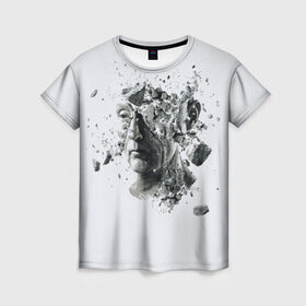 Женская футболка 3D с принтом Пила в Санкт-Петербурге, 100% полиэфир ( синтетическое хлопкоподобное полотно) | прямой крой, круглый вырез горловины, длина до линии бедер | saw | ужасы | хоррор