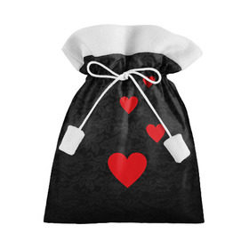 Подарочный 3D мешок с принтом Кружево и седца в Санкт-Петербурге, 100% полиэстер | Размер: 29*39 см | dg | dolce | gabbana | габбана | дольче | любовь | сердечко