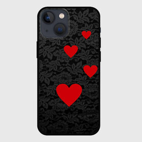 Чехол для iPhone 13 mini с принтом Кружево и сердца в Санкт-Петербурге,  |  | dg | dolce | gabbana | габбана | дольче | любовь | сердечко