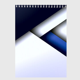 Скетчбук с принтом Geometria в Санкт-Петербурге, 100% бумага
 | 48 листов, плотность листов — 100 г/м2, плотность картонной обложки — 250 г/м2. Листы скреплены сверху удобной пружинной спиралью | blue | geometrical | геометрия | кубики | линии | текстуры