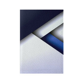 Обложка для паспорта матовая кожа с принтом Geometria в Санкт-Петербурге, натуральная матовая кожа | размер 19,3 х 13,7 см; прозрачные пластиковые крепления | Тематика изображения на принте: blue | geometrical | геометрия | кубики | линии | текстуры