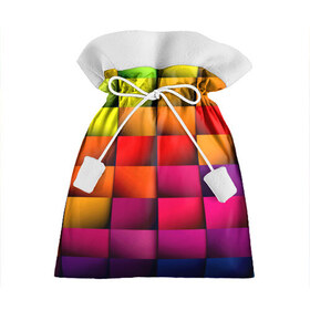 Подарочный 3D мешок с принтом Кубики в Санкт-Петербурге, 100% полиэстер | Размер: 29*39 см | текстуры | цветные