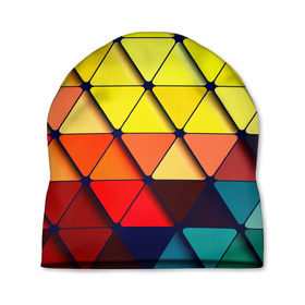 Шапка 3D с принтом Треугольник в Санкт-Петербурге, 100% полиэстер | универсальный размер, печать по всей поверхности изделия | абстракции | мозаика | прикольные | текстуры | треугольник