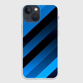 Чехол для iPhone 13 mini с принтом Полосы в Санкт-Петербурге,  |  | blue | линии | плетение | полосы | прикольные | текстуры
