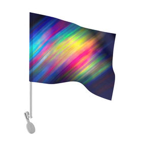Флаг для автомобиля с принтом Радужные полосы в Санкт-Петербурге, 100% полиэстер | Размер: 30*21 см | линии | новые | полосы | прикольные | радуга | текстуры
