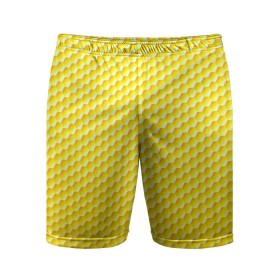 Мужские шорты 3D спортивные с принтом Соты в Санкт-Петербурге,  |  | yellow | вкусные | еда | желтый | прикольные | пчелы | соты