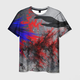 Мужская футболка 3D с принтом Взрыв красок в Санкт-Петербурге, 100% полиэфир | прямой крой, круглый вырез горловины, длина до линии бедер | Тематика изображения на принте: взрыв | краски