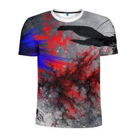 Мужская футболка 3D спортивная с принтом Взрыв красок в Санкт-Петербурге, 100% полиэстер с улучшенными характеристиками | приталенный силуэт, круглая горловина, широкие плечи, сужается к линии бедра | взрыв | краски
