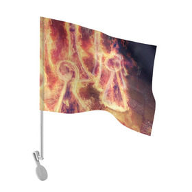 Флаг для автомобиля с принтом Фигуры из пламени в Санкт-Петербурге, 100% полиэстер | Размер: 30*21 см | пламя