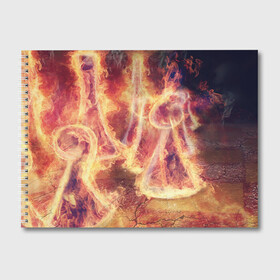 Альбом для рисования с принтом Фигуры из пламени в Санкт-Петербурге, 100% бумага
 | матовая бумага, плотность 200 мг. | Тематика изображения на принте: пламя
