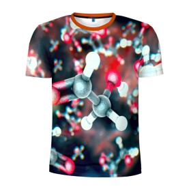 Мужская футболка 3D спортивная с принтом Молекулы в Санкт-Петербурге, 100% полиэстер с улучшенными характеристиками | приталенный силуэт, круглая горловина, широкие плечи, сужается к линии бедра | Тематика изображения на принте: арт | мидицина | молекулы | нервы | тромбы | фантастика