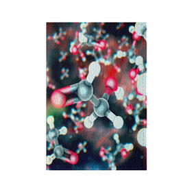 Обложка для паспорта матовая кожа с принтом Молекулы в Санкт-Петербурге, натуральная матовая кожа | размер 19,3 х 13,7 см; прозрачные пластиковые крепления | Тематика изображения на принте: арт | мидицина | молекулы | нервы | тромбы | фантастика