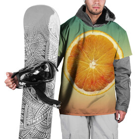 Накидка на куртку 3D с принтом Апельсиновый рай в Санкт-Петербурге, 100% полиэстер |  | Тематика изображения на принте: апельсин | градиент | жёлтый | зелёный | оранжевый