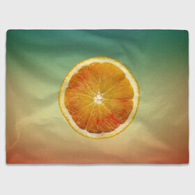 Плед 3D с принтом Апельсиновый рай в Санкт-Петербурге, 100% полиэстер | закругленные углы, все края обработаны. Ткань не мнется и не растягивается | Тематика изображения на принте: апельсин | градиент | жёлтый | зелёный | оранжевый