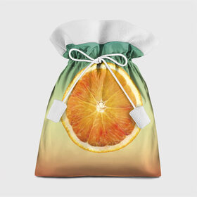 Подарочный 3D мешок с принтом Апельсиновый рай в Санкт-Петербурге, 100% полиэстер | Размер: 29*39 см | апельсин | градиент | жёлтый | зелёный | оранжевый
