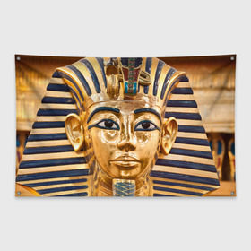 Флаг-баннер с принтом Фараон в Санкт-Петербурге, 100% полиэстер | размер 67 х 109 см, плотность ткани — 95 г/м2; по краям флага есть четыре люверса для крепления | Тематика изображения на принте: египет | фараон