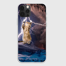 Чехол для iPhone 12 Pro Max с принтом Кот и молния в Санкт-Петербурге, Силикон |  | Тематика изображения на принте: буря | гроза | кот | котенок | молния | облака