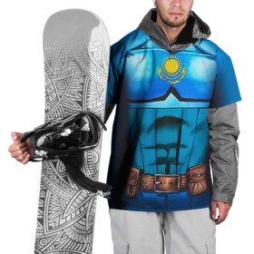Накидка на куртку 3D с принтом Капитан Казахстан в Санкт-Петербурге, 100% полиэстер |  | Тематика изображения на принте: казахстан