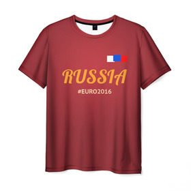 Мужская футболка 3D с принтом Сборная России 2016 в Санкт-Петербурге, 100% полиэфир | прямой крой, круглый вырез горловины, длина до линии бедер | euro | russia | акинфеев | дзюба | евро | кокорин | россия