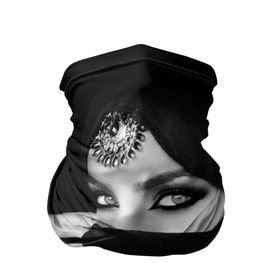 Бандана-труба 3D с принтом Восточная девушка в Санкт-Петербурге, 100% полиэстер, ткань с особыми свойствами — Activecool | плотность 150‒180 г/м2; хорошо тянется, но сохраняет форму | взгляд | восточная девушка | глаза | красивая | никаб | орнамент | узоры | хиджаб