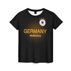 Женская футболка 3D с принтом Сборная Германии 2016 в Санкт-Петербурге, 100% полиэфир ( синтетическое хлопкоподобное полотно) | прямой крой, круглый вырез горловины, длина до линии бедер | germany