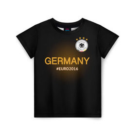 Детская футболка 3D с принтом Сборная Германии 2016 в Санкт-Петербурге, 100% гипоаллергенный полиэфир | прямой крой, круглый вырез горловины, длина до линии бедер, чуть спущенное плечо, ткань немного тянется | germany