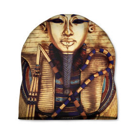 Шапка 3D с принтом Хатшепсут в Санкт-Петербурге, 100% полиэстер | универсальный размер, печать по всей поверхности изделия | египет | женщина | золото | маска | фараон египта | хатшепсут