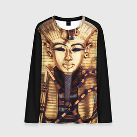 Мужской лонгслив 3D с принтом Хатшепсут в Санкт-Петербурге, 100% полиэстер | длинные рукава, круглый вырез горловины, полуприлегающий силуэт | египет | женщина | золото | маска | фараон египта | хатшепсут