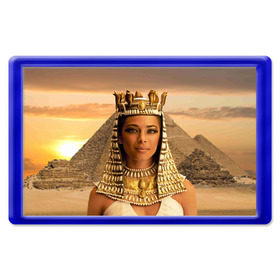 Магнит 45*70 с принтом Клеопатра в Санкт-Петербурге, Пластик | Размер: 78*52 мм; Размер печати: 70*45 | Тематика изображения на принте: египет | египетская | закат | золото | клеопатра | корона | песок | пирамиды | пустыня | солнце | царица