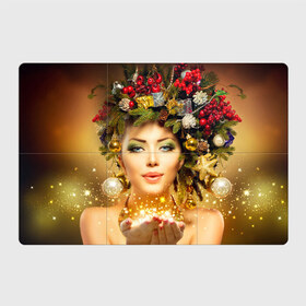 Магнитный плакат 3Х2 с принтом Чудо девушка в Санкт-Петербурге, Полимерный материал с магнитным слоем | 6 деталей размером 9*9 см | волшебница | волшебство | звезды | новый год | подарки | празник | фея | чудо девушка
