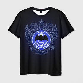 Мужская футболка 3D с принтом Военная разведка в Санкт-Петербурге, 100% полиэфир | прямой крой, круглый вырез горловины, длина до линии бедер | армия | герб | россия