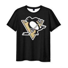 Мужская футболка 3D с принтом Pittsburgh Penguins Malkin в Санкт-Петербурге, 100% полиэфир | прямой крой, круглый вырез горловины, длина до линии бедер | malkin | pittsburgh penguins | малкин