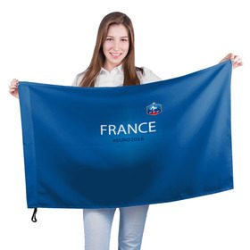 Флаг 3D с принтом Сборная Франции 2016 в Санкт-Петербурге, 100% полиэстер | плотность ткани — 95 г/м2, размер — 67 х 109 см. Принт наносится с одной стороны | euro2016 | france | футбол