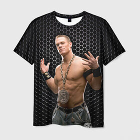 Мужская футболка 3D с принтом John Cena в Санкт-Петербурге, 100% полиэфир | прямой крой, круглый вырез горловины, длина до линии бедер | john cena | wwe чемпион | джон сина