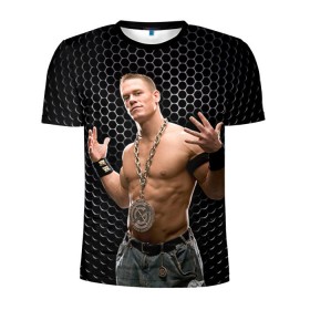Мужская футболка 3D спортивная с принтом John Cena в Санкт-Петербурге, 100% полиэстер с улучшенными характеристиками | приталенный силуэт, круглая горловина, широкие плечи, сужается к линии бедра | Тематика изображения на принте: john cena | wwe чемпион | джон сина