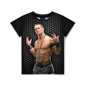 Детская футболка 3D с принтом John Cena в Санкт-Петербурге, 100% гипоаллергенный полиэфир | прямой крой, круглый вырез горловины, длина до линии бедер, чуть спущенное плечо, ткань немного тянется | john cena | wwe чемпион | джон сина