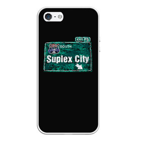 Чехол для iPhone 5/5S матовый с принтом Suplex city в Санкт-Петербурге, Силикон | Область печати: задняя сторона чехла, без боковых панелей | fear | fury | wwe | рестлер