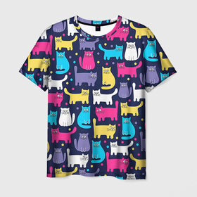 Мужская футболка 3D с принтом Котятки в Санкт-Петербурге, 100% полиэфир | прямой крой, круглый вырез горловины, длина до линии бедер | кот | котенок | котик | кошечка | кошка | мем | независимая | сильная