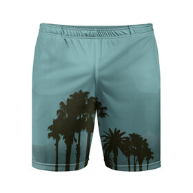 Мужские шорты 3D спортивные с принтом Пальмы в Санкт-Петербурге,  |  | деревья | пальмы | пляж | трафарет