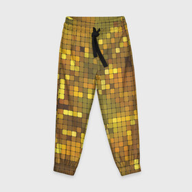 Детские брюки 3D с принтом Gold style в Санкт-Петербурге, 100% полиэстер | манжеты по низу, эластичный пояс регулируется шнурком, по бокам два кармана без застежек, внутренняя часть кармана из мелкой сетки | блекс | золото | квадрат | клубы | текстуры