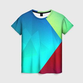 Женская футболка 3D с принтом Freedom в Санкт-Петербурге, 100% полиэфир ( синтетическое хлопкоподобное полотно) | прямой крой, круглый вырез горловины, длина до линии бедер | абстракт | абстракции | волны | прикольные | ромб | текстуры