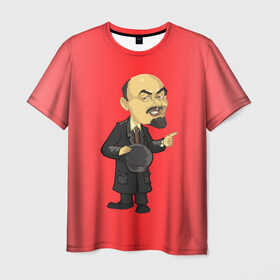 Мужская футболка 3D с принтом Ленин каррикатура в Санкт-Петербурге, 100% полиэфир | прямой крой, круглый вырез горловины, длина до линии бедер | lenin | ussr | владимир | ильич | ленин | ссср