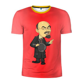 Мужская футболка 3D спортивная с принтом Ленин каррикатура в Санкт-Петербурге, 100% полиэстер с улучшенными характеристиками | приталенный силуэт, круглая горловина, широкие плечи, сужается к линии бедра | Тематика изображения на принте: lenin | ussr | владимир | ильич | ленин | ссср